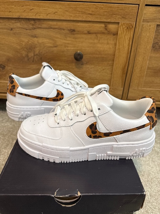 Nike Air Force Shoes - Nike Air Force 1 Pixel SE White Leopard Sneakers Size 8.5 Womens